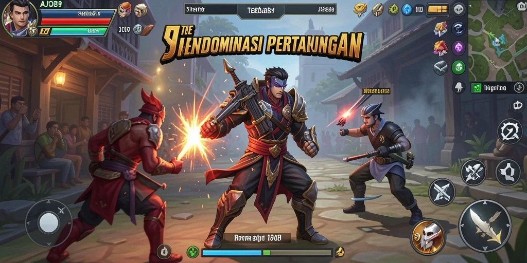 Screenshot menunjukkan aksi seru dalam pertempuran strategi AJO89.