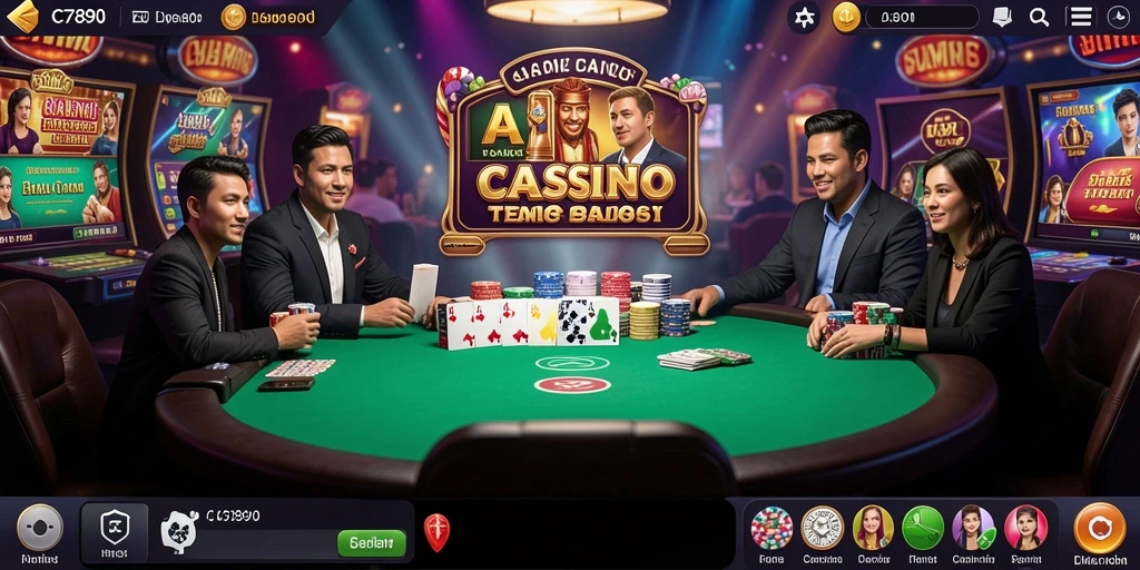 Tampilan permainan Live Casino yang seru di C7890.