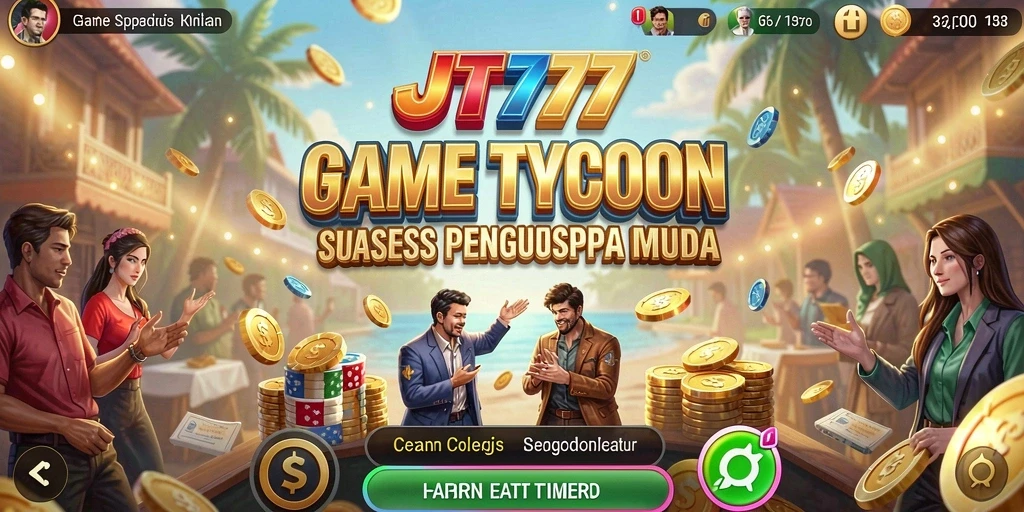 Tampilan gameplay JT777 dengan elemen Tycoon yang menarik.