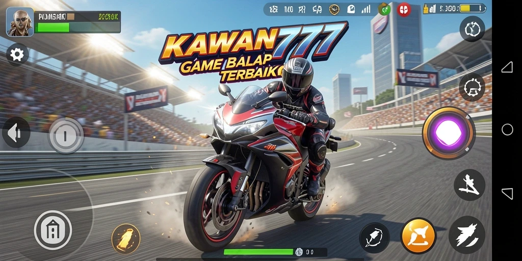 Gameplay balap motor seru dengan grafis menakjubkan di KAWAN777.