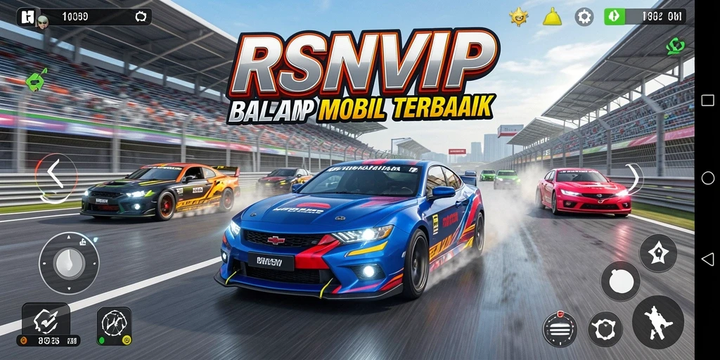 Tampilan gameplay RSNVIP yang menegangkan saat balapan.