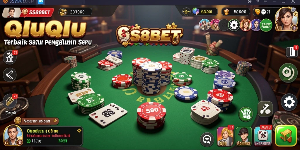 Tangkapan layar utama SS88BET menampilkan serunya gameplay QiuQiu.