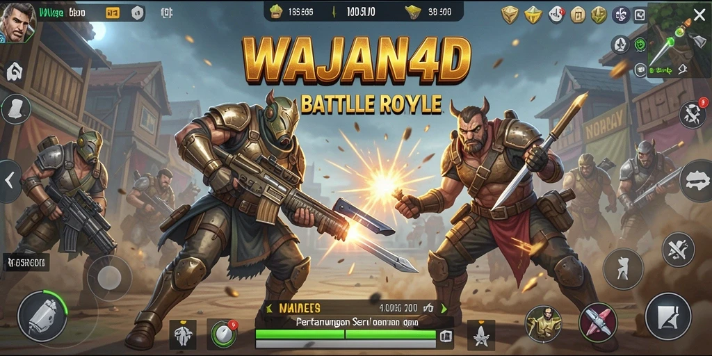 Gameplay seru dalam WAJAN4D dengan aksi Battle Royale yang mendebarkan.