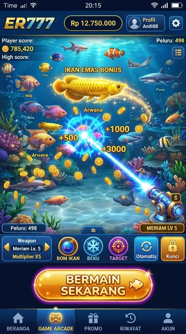 Tampilan home screen aplikasi er777 yang menarik.
